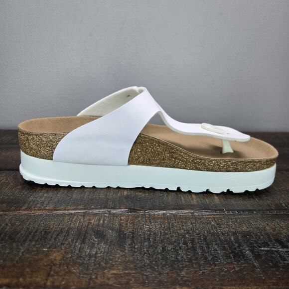 NEW Papillio Gizeh Flex Platform Womens 7 EU 38 Leather Sandals White Vegan - Picture 8 of 11